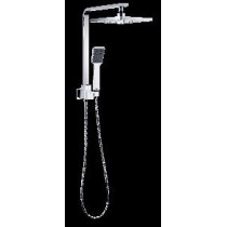 Bella Vista Dual Shower Rails Square shower head with round goose neck pipe.